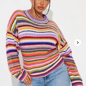Fashion Nova Multicolor Striped Sweater